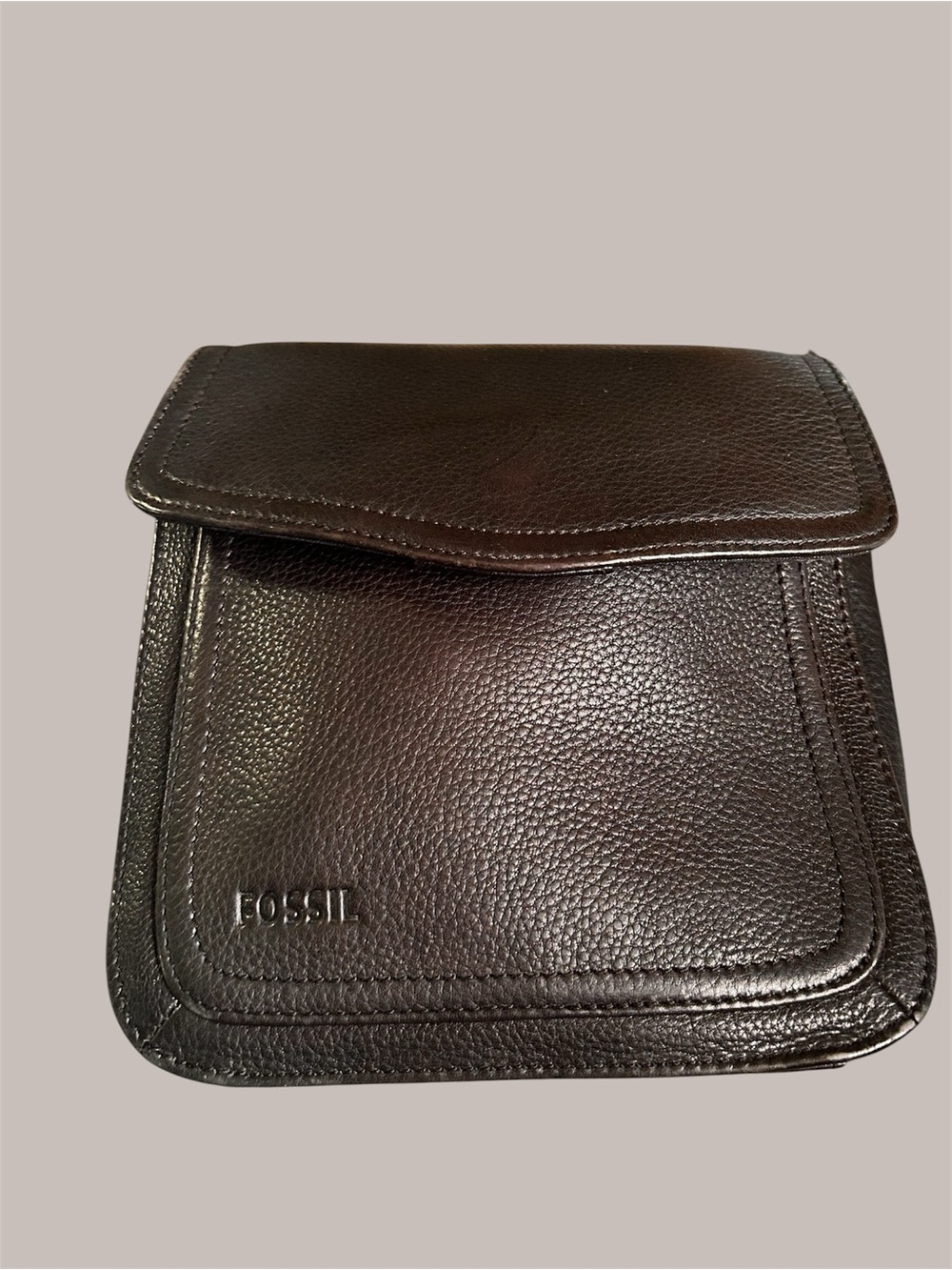 Fossil Vintage Leather black Mini Crossbody/Messenger Bag/Purse EUC - Picture 1 of 6